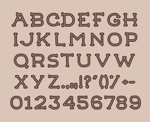 Hand drawin alphabet handwritting abc vector font. Type letters