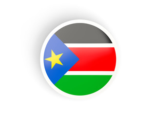 Round sticker with flag of south sudan