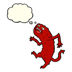 cartoon monster with thought bubble