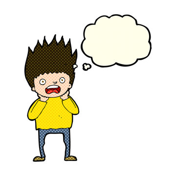 recommend clip art: cartoon man panicking with thought bubble