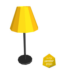 Yellow desk lamp on a white background. Vector illustration