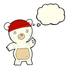cute cartoon polar bear with thought bubble