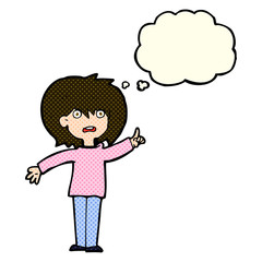 cartoon woman asking question with thought bubble
