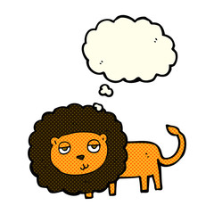 cartoon lion with thought bubble