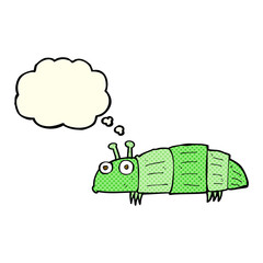 cartoon bug with thought bubble