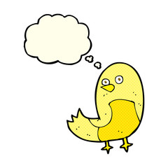 cartoon bird with thought bubble
