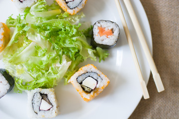 Salmon and caviar rolls