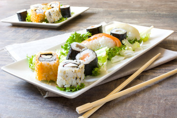 Salmon and caviar rolls
