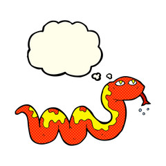 cartoon snake with thought bubble