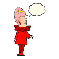 cartoon queen with thought bubble