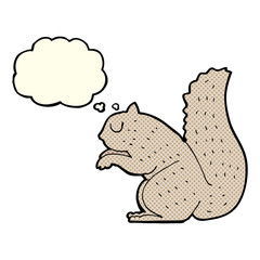 cartoon squirrel with thought bubble