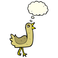 cartoon bird with thought bubble