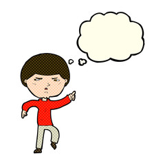 cartoon annoyed man with thought bubble
