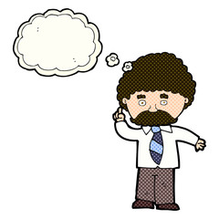 cartoon teacher with thought bubble