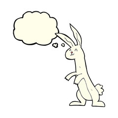 cartoon rabbit with thought bubble
