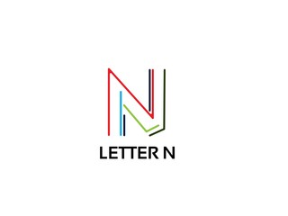Letter N, logo icon design template. Vector business elements.