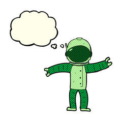 cartoon astronaut with thought bubble