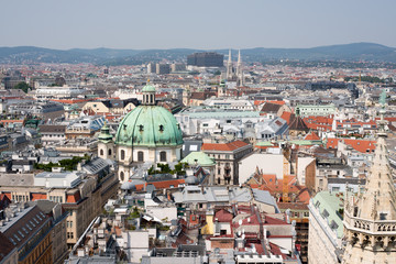 Fototapeta na wymiar Top view of city