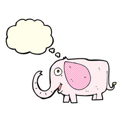 cartoon baby elephant with thought bubble