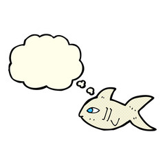 cartoon fish with thought bubble