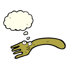 cartoon fork with thought bubble