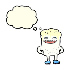 cartoon bad tooth with thought bubble