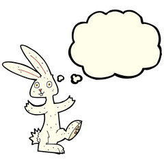 cartoon rabbit with thought bubble