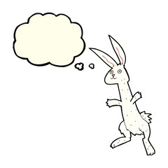 cartoon rabbit with thought bubble