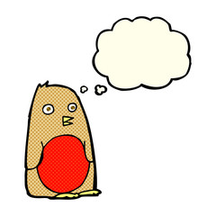 cartoon robin with thought bubble