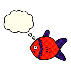 cartoon fish with thought bubble