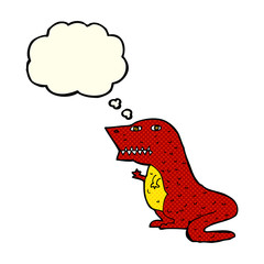 cartoon dinosaur with thought bubble