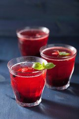 refreshing blueberry drink with lime and mint