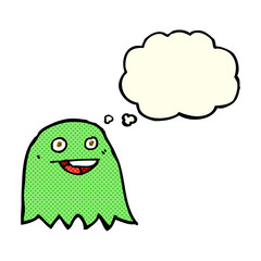 cartoon ghost with thought bubble