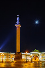 Fototapeta na wymiar Palace square in Saint Petersburg at night
