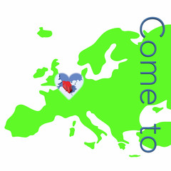 Come to Belgium con mappa Europa