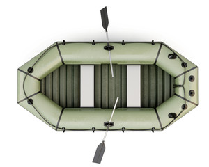 Inflatable boat top view