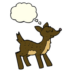 cute cartoon deer with thought bubble