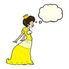 cartoon princess with thought bubble