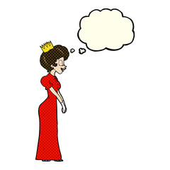 cartoon princess with thought bubble
