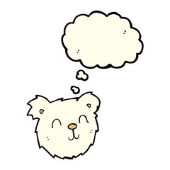 cartoon happy polar bear face with thought bubble