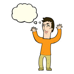 cartoon angry man with thought bubble