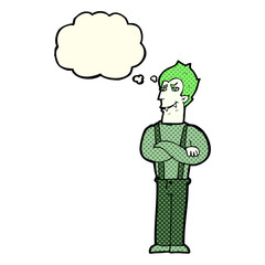 cartoon vampire with thought bubble