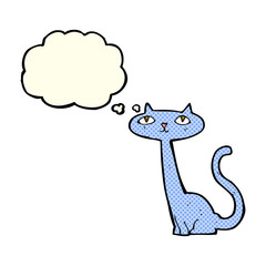 cartoon cat with thought bubble