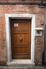 The door to the building. Venice