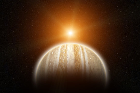 Rising Sun on Planet Jupiter