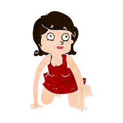 cartoon woman on all fours