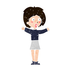 cartoon worried woman