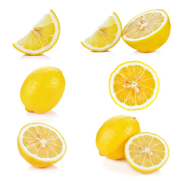 lemon slice isolated on white background.
