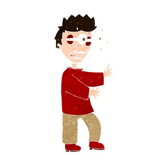 Fototapeta premium cartoon terrified boy