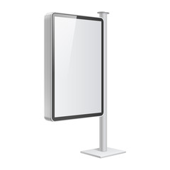 Realistic light box template on white background